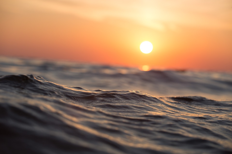 ocean close up sea water dawn sun